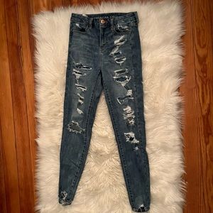 American Eagle Outfitters Ripped Jeggings Super Stretch
